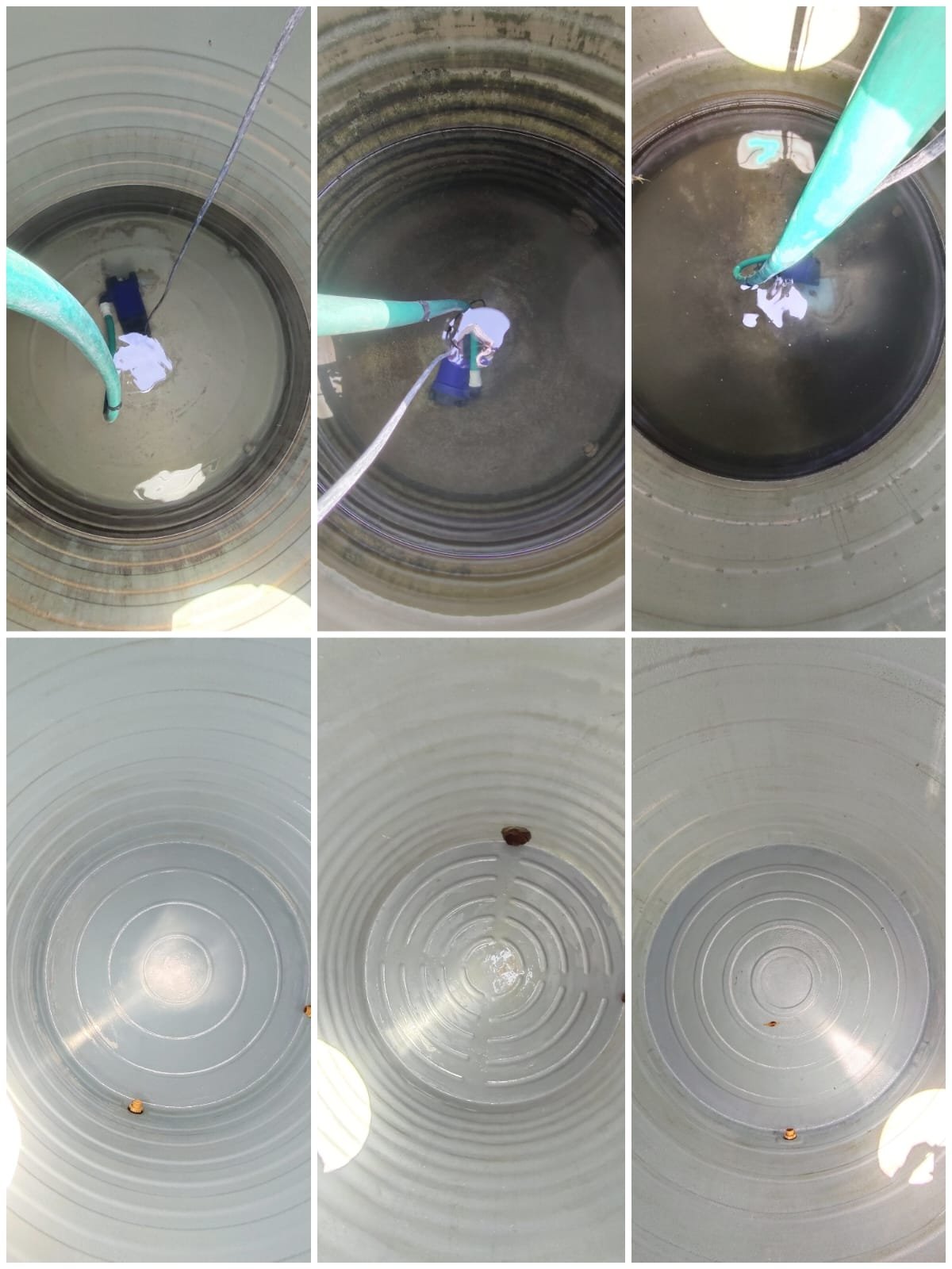 Water tank cleaning process and results